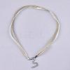 Waxed Cord and Organza Ribbon Necklace Making NCOR-T002-278-2