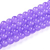 Baking Paint Imitation Jade Glass Round Bead Strands X-DGLA-Q021-8mm-44-1
