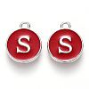 Platinum Plated Alloy Enamel Charms X-ENAM-S118-03S-P-1