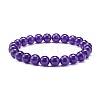 Dyed Natural Malaysia Jade Round Beads Stretch Bracelets Set BJEW-JB06955-5