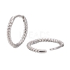 Unisex Rhodium Plated 925 Sterling Silver Hoop Earrings EJEW-AA00271-06P-3