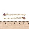 Ion Plating(IP) 316 Surgical Stainless Steel Curb Chain Extender with Natural Amethyst Round Charm STAS-A097-01G-16-3