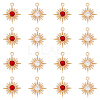 16Pcs 2 Colors Brass Micro Pave Cubic Zirconia Pendants KK-DC0003-35-1