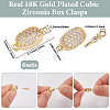 6Pcs Brass Micro Pave Clear Cubic Zirconia Box Clasps KK-BBC0019-66-2