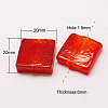 Handmade Silver Foil Lampwork Beads FOIL-S006-20x20mm-01-2