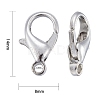 Platinum Plated Zinc Alloy Lobster Claw Clasps X-E105-4