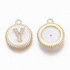 Brass Micro Pave Cubic Zirconia Pendants KK-T062-04Y-NF-2