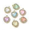 UV Plating Alloy with Mixed Color Glass Rhinestone Pendants FIND-B039-05G-1