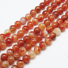 Natural Red Agate Bead Strands G-G880-05-8mm-2