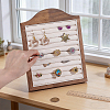 Wooden Photo Frame Shaped Ring Display Easels RDIS-WH0032-008B-3