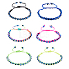 6Pcs 6 Colors Resin Evil Eye Braided Bead Bracelets Set BJEW-FI0001-46-1