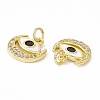 Rack Plating Brass Micro Pave Clear Cubic Zirconia Charms ZIRC-C041-25G-3