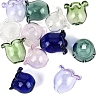 12Pcs 6 Colors Transparent Glass Bead Caps GLAA-YW0004-84-2