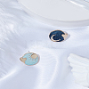 1 Set Enamel Moon & Star Asymmetrical Earrings EJEW-LP0010-05-3