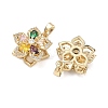 Brass Micro Pave Cubic Zirconia Rotatable Pendants KK-A287-11B-G-2