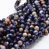 Natural Sodalite Round Beads Strands G-P075-01-8mm-1