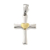 304 Stainless Steel Pendants STAS-C102-14GP-1