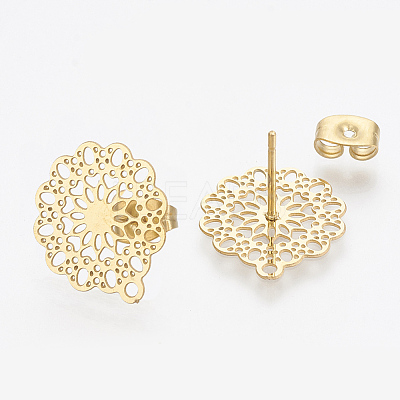 304 Stainless Steel Stud Earring Findings LS-X-STAS-S079-34A-1