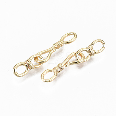 Brass Hook and S-Hook Clasps KK-S356-113G-NF-1
