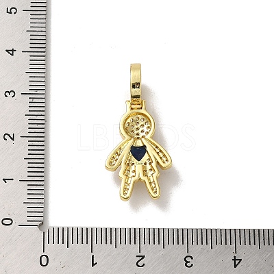 Rack Plating Brass Micro Pave Clear Cubic Zirconia Pendants KK-R158-02B-G-1