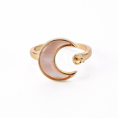 Brass Peg Bails Cuff Finger Ring Settings KK-T062-70G-NF-1
