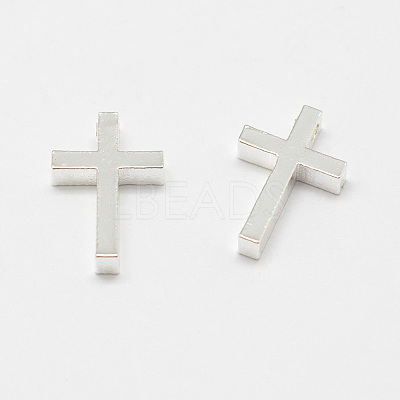 Brass Tiny Cross Charms KK-F718-08S-1