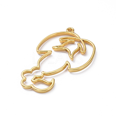 Zinc Alloy Open Back Bezel Pendants X-PALLOY-D580-05G-B-1