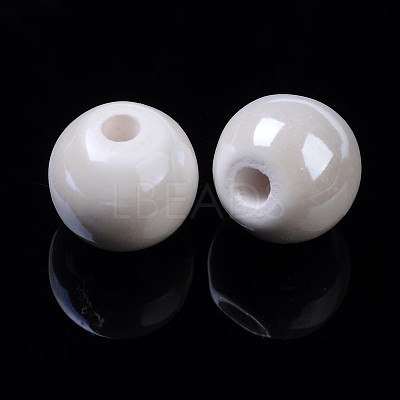 Glazed Porcelain Round Beads X-PORC-S489-10mm-01-1