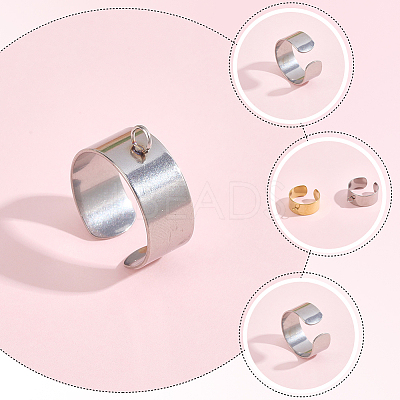 24Pcs 2 Colors 304 Stainless Steel Finger Ring Settings STAS-BBC0010-09D-1