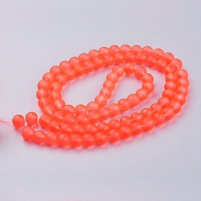 Baking Paint Transparent Glass Bead Strands X-GLAA-S031-10mm-27-1