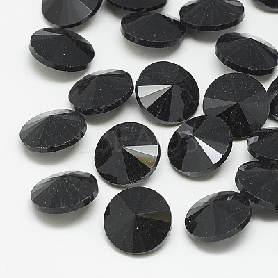 Pointed Back Glass Rhinestone Cabochons RGLA-T086-18mm-02-1