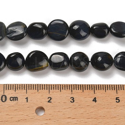 Dyed Natural Blue Tiger Eye Beads Strands G-P497-01E-74-1