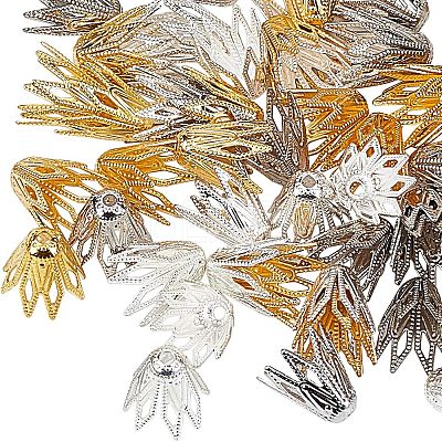 Multi-Petal Brass Bead Caps KK-CA0001-01-1