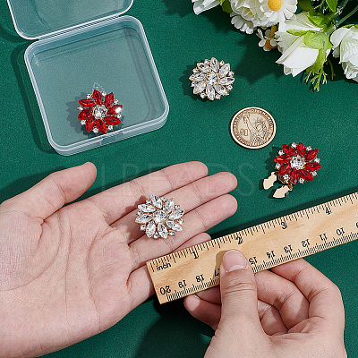 4Pcs 2 Colors Alloy Rhinestone Cufflinks HJEW-NB00213-1