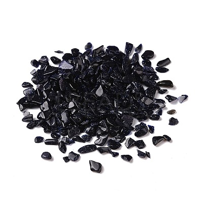 Synthetic Blue Goldstone Chip Beads G-I350-02-1