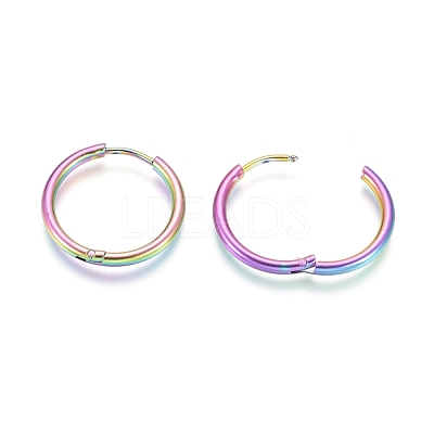 Ion Plating(IP) 304 Stainless Steel Huggie Hoop Earrings EJEW-F111A-19mm-Y-1
