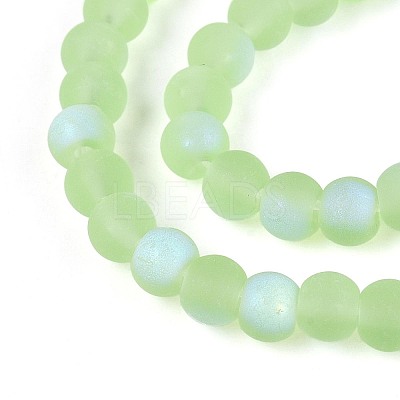 Frosted Transparent Glass Beads Strands GLAA-T032-T4mm-MBB17-1