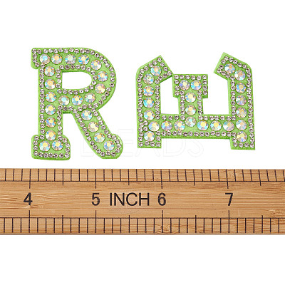 Alphabet Resin Rhinestone Patches DIY-TAC0005-45G-1