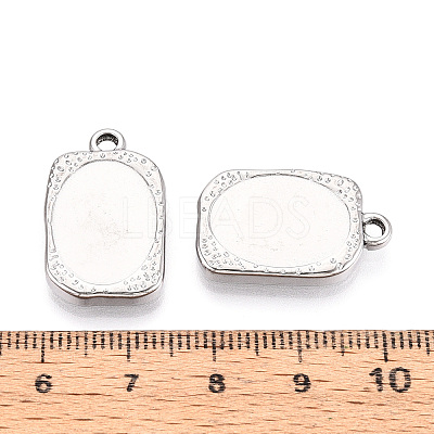 304 Stainless Steel Pendant Cabochon Settings STAS-T067-19P-1
