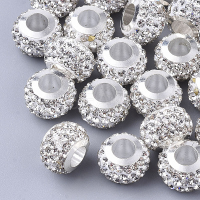 Polymer Clay Rhinestone European Beads RB-S055-16A-1