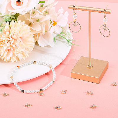 10Pcs Brass Clear Cubic Zirconia Tiny Cross Charms KK-BBC0015-92-1