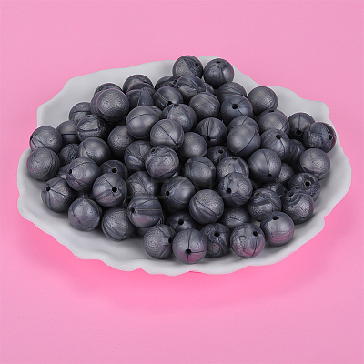 Round Silicone Focal Beads SI-JX0046A-12-1