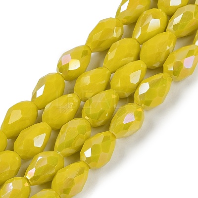 Opaque Solid Color Electroplate Glass Beads Strands LS-EGLA-N013-P6mm-B06-1