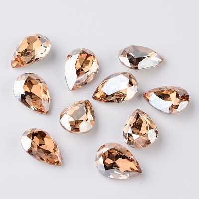 Faceted Teardrop K9 Glass Rhinestone Cabochons RGLA-I001-18x13mm-M-1