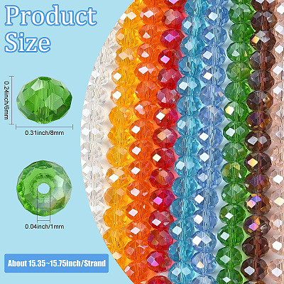 10 Strands 10 Styles Electroplate Glass Beads Strands EGLA-CJ0001-28-1