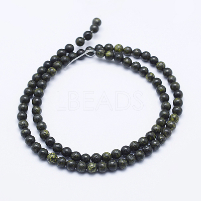 Natural Serpentine/Green Lace Stone Beads Strands G-P345-01-4mm-1