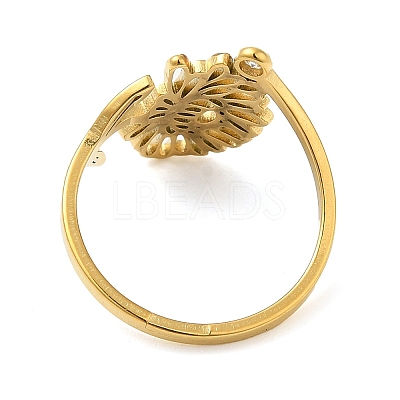 304 Stainless Steel with  Cubic Zirconia Adjustable Rings RJEW-K245-48F-G-1