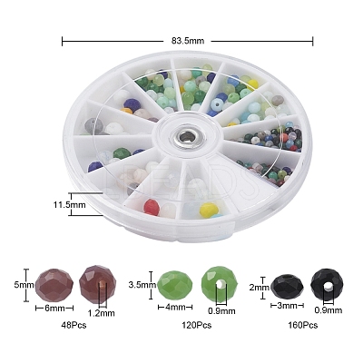 3 Style Faceted Glass Beads Strands GLAA-YW0001-27-1
