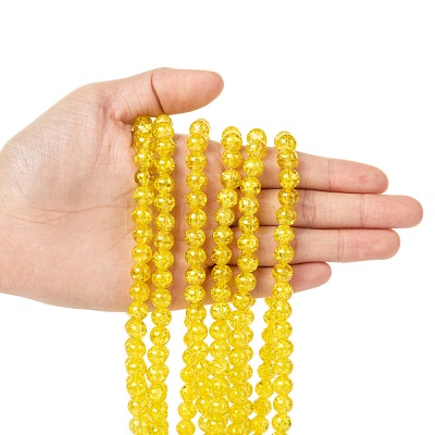 Spray Painted Crackle Glass Beads Strands CCG-Q001-8mm-10-1