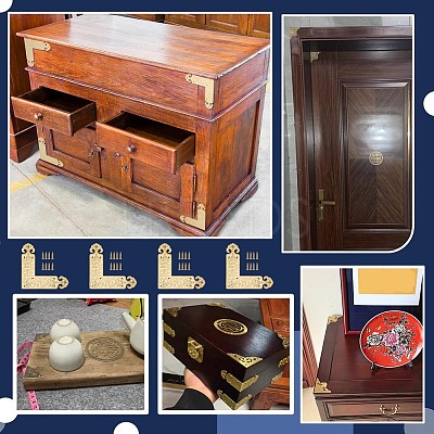4Pcs Brass Corner Protector for Cabinet Furniture KK-PH0014-18G-1